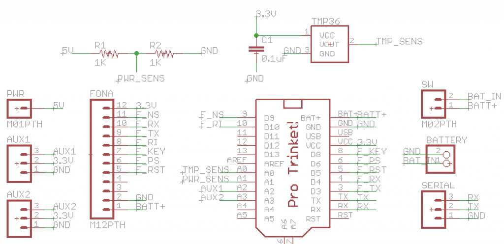 Schematic for the freezewatch motherboard